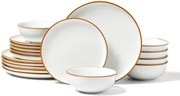 VEVOR Serviesset voor 6 personen (18-delig) Ronde borden en kommen, keramisch servies, vaatwasser- en magnetronbestendig keukengerei, voor dessert, salade, soep, pasta, wit