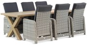 Tuinset 6 personen 240 cm Wicker Grijs Garden Collections Bello/Oregon