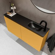 Mondiaz Ture 100cm toiletmeubel ocher met wastafel urban rechts 1 kraangat