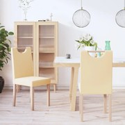 vidaXL Eetkamerstoelen 2 st stof crèmekleurig