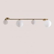 Plafondlamp Van Ijzer Met 4 Glazen Bollen Uvol Goud - Sklum