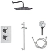Saniclear Talpa inbouwregendouche 20cm met wandarm, 2 standen handdouche en glijstang chroom