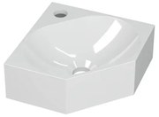 INK Matrix hoekfontein - 27x27x10cm - 1 kraangat - polystone wit glans 3404340