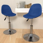 vidaXL Eetkamerstoelen draaibaar 2 st stof blauw