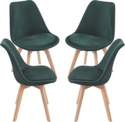 Set 4 Synk Fluwelen Stoelen