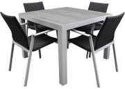 Nancy Fresno dining tuinset 100x100xH74 cm 5 delig aluminium wit