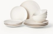 Handgemaakte serviesset Nordic Vanilla, 4 personen (12-delig)