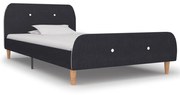 vidaXL Bedframe stof donkergrijs 90x200 cm