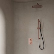 Saniclear Copper Pro inbouw regendouche 20cm met wandarm en glijstang geborsteld koper