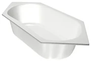 Xenz Lucia Hoekbad - 180x80x47 - afvoer Midden - acryl - wit 6890-01