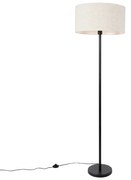 Vloerlamp zwart met kap lichtgrijs 50 cm - Simplo Design, Modern E27 rond Binnenverlichting Lamp