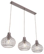 Eettafel / Eetkamer Moderne hanglamp bruin langwerpig 3-lichts - Saffira Modern E27 rond Binnenverlichting Lamp