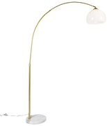 Moderne booglamp messing met witte kap - Arc Basic Modern E27 rond Binnenverlichting Lamp