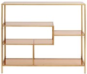 Kare Design Loft Gold Laag Wandrek Staal Met Glas Goud - 115x30x100cm.