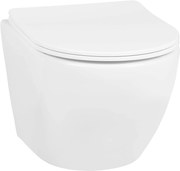 Saqu Please compact hangtoilet randloos met softclose toiletbril 36x48x32cm wit