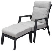 Barolo lounge balkonset 2 delig verstelbaar antraciet aluminium