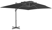 vidaXL Zweefparasol met aluminium paal 400x300 cm antraciet