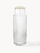 Mondgeblazen karaf Aleo met goudkleurige rand, 1 L