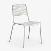 Set Van 2 Stapelbare Tuinstoelen Van Staal En Synthetisch Riet Veyra Groen – Khaki - Sklum