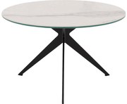 Goossens Excellent Salontafel Cipressen rond, keramiek wit, modern design, 60 x 36 x 60 cm