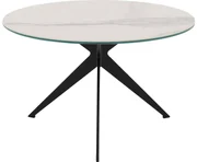 Goossens Excellent Salontafel Cipressen rond, keramiek wit, modern design, 60 x 36 x 60 cm