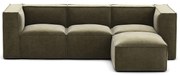 Modulaire bank, 3-zit en poef, vintage fluweel Seven