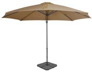 vidaXL Parasol met draagbare voet taupe