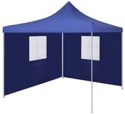 vidaXL Vouwtent met 2 wanden 3x3 m blauw