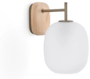 Wandlamp in eik en mat glas, Navida