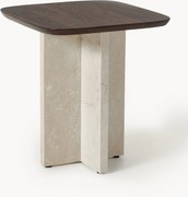 Bijzettafel Naida van eikenhout en marmer