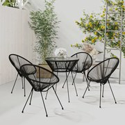 vidaXL 5-delige Tuinset PVC-rattan zwart