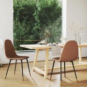 vidaXL Eetkamerstoelen 2 st stof bruin