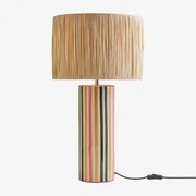 Arendal Tafellamp Van Steengoed En Raffia Natuurlijk - Sklum