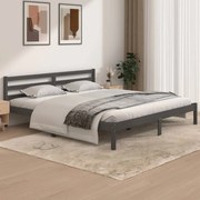 vidaXL Bedframe massief grenenhout grijs 180x200 cm 6FT Super King