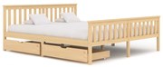 vidaXL Bedframe met 2 lades massief grenenhout 180x200 cm