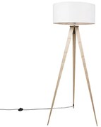 Moderne vloerlamp hout met witte kap - Ilse Modern E27 Binnenverlichting Lamp