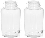 vidaXL Drankdispensers 2 st 4000 ml glas