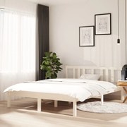 vidaXL Bedframe massief hout wit 120x190 cm 4FT Small Double