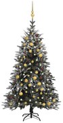 vidaXL Kunstkerstboom met LED's, kerstballen en sneeuw 180 cm PVC PE