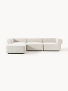 Modulaire bouclé bank Anton (4-zits) met poef (links/rechts)