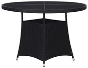 vidaXL Tuintafel 110x74 cm poly rattan zwart