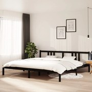 vidaXL Bedframe massief hout zwart 200x200 cm