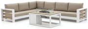 Bellagio Avolo/Cosiraw 120cm hoek loungeset met vuurtafel 3-delig links