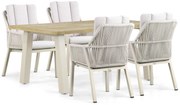 Tuinset 4 personen 180 cm Aluminium/rope Taupe Lifestyle Garden Furniture Verona/Glasgow