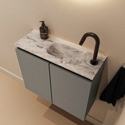 Mondiaz Ture DLux toiletmeubel 60cm smoke met wastafel glace rechts met kraangat