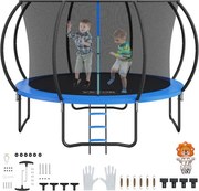 VEVOR Tuintrampoline 86 cm Ladderhoogte, Kindertrampoline voor binnen en buiten met een draagvermogen van 180 kg, Trampolines met 360° veiligheidsnet en schokdempend, Buitentrampolines voor kinderen en volwassenen