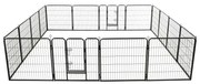 vidaXL Hondenren met 16 panelen 80x80 cm staal zwart