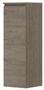 INK Badkamerkast - 35x37x106cm - 1 deur - links en rechtsdraaiend - greeploos - houten keerlijst - MFC Greige eiken 1257419
