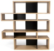 TemaHome London Design Boekenkast Eiken - Zwart - 156x34x160cm.