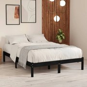 vidaXL Bedframe massief hout zwart 135x190 cm 4FT6 Double